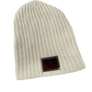 Love Your Melon‎ Cream Cotton Ribbed Winter Beanie Hat One Size